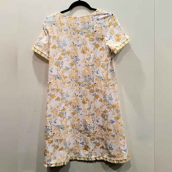 Sz Medium Spartina Island Fringe Salt Marsh Floral Dress Cotton Blend - Picture 3 of 9